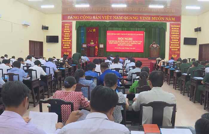 Cù Lao Dung tập huấn công tác Diễn tập khu vực phòng thủ huyện năm 2023